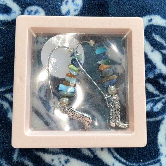 Handcrafted by @carolynhenski Western Cowboy Boots Dangle Earrings - Picture 2 of 4